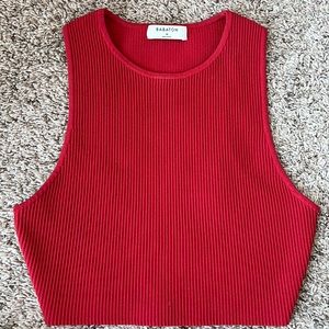 Babaton sculpt knit racer cropped tank